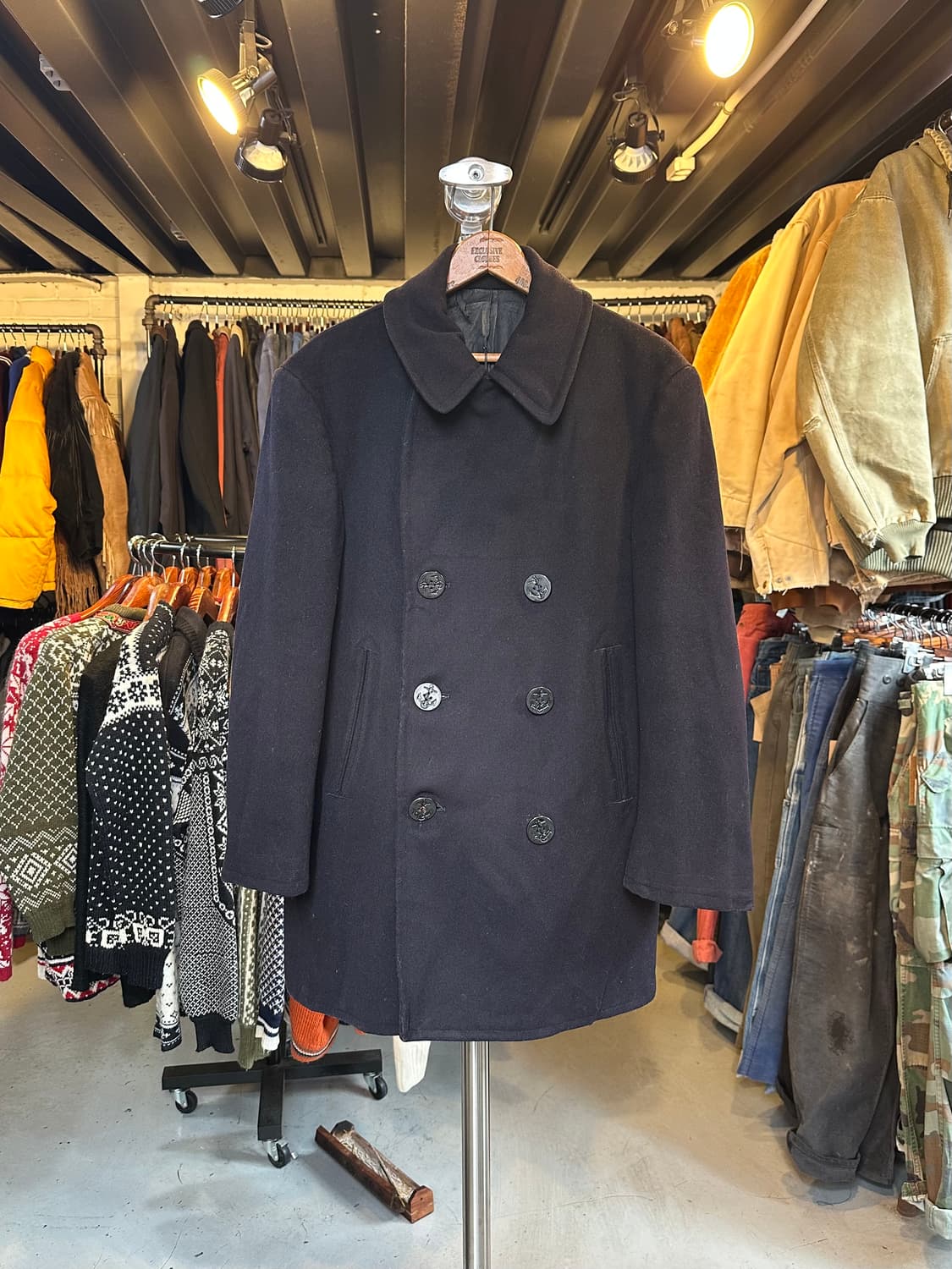 60s Usn 오리지널 헤비 울 8버튼 피코트 상품이미지1