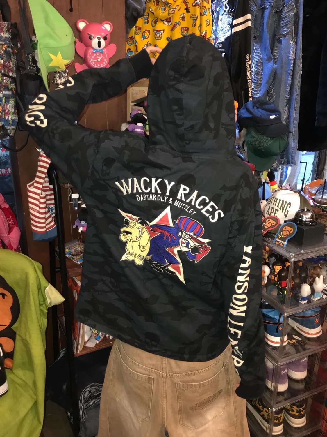 밴슨 X 와키 레이스 패치 콜라보 카모 후드 롱슬리브  상품이미지2