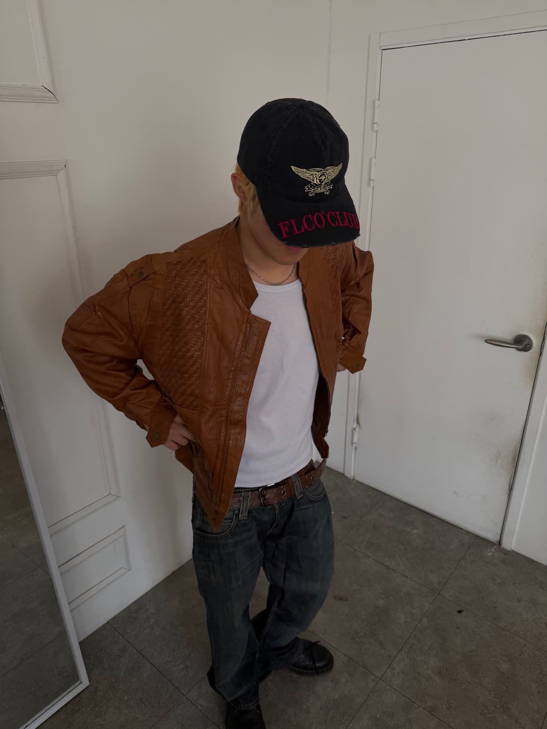 유러피안 위빙 레더 자켓 상품이미지8