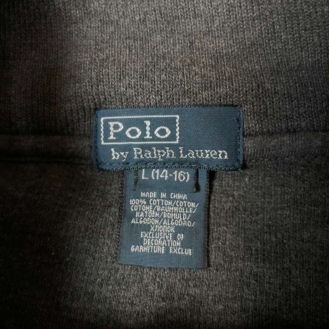 폴로랄프로렌 그린포니 그레이 반집업 긴팔 니트 L(14-16) 상품이미지4
