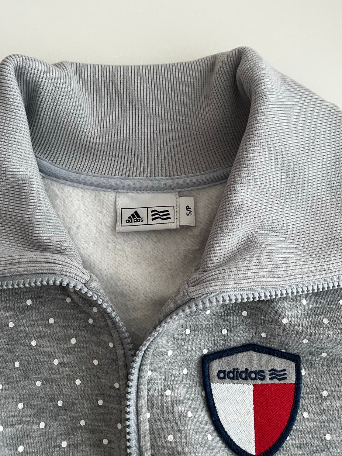 S) 아디다스 도트 기모 집업 자켓 상품이미지4