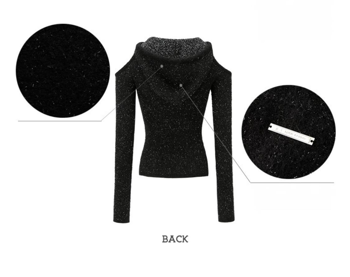 1JINN STUDIO 앙고라 모헤어 오프숄더 후드 S 원진 스튜디오 상품이미지5