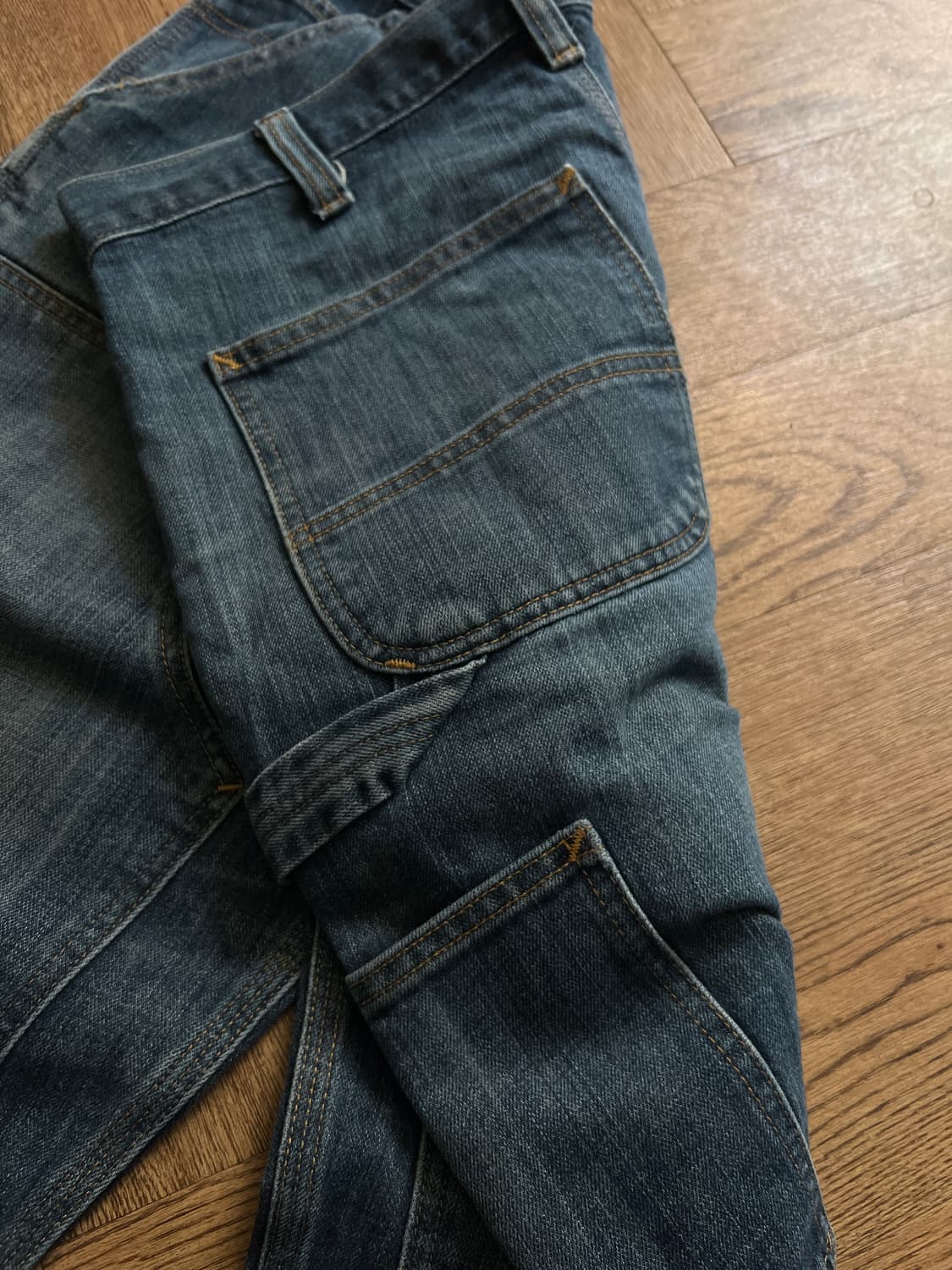 [36]칼하트 USA 빈티지 워싱 더블니 워크 데님 팬츠 상품이미지5