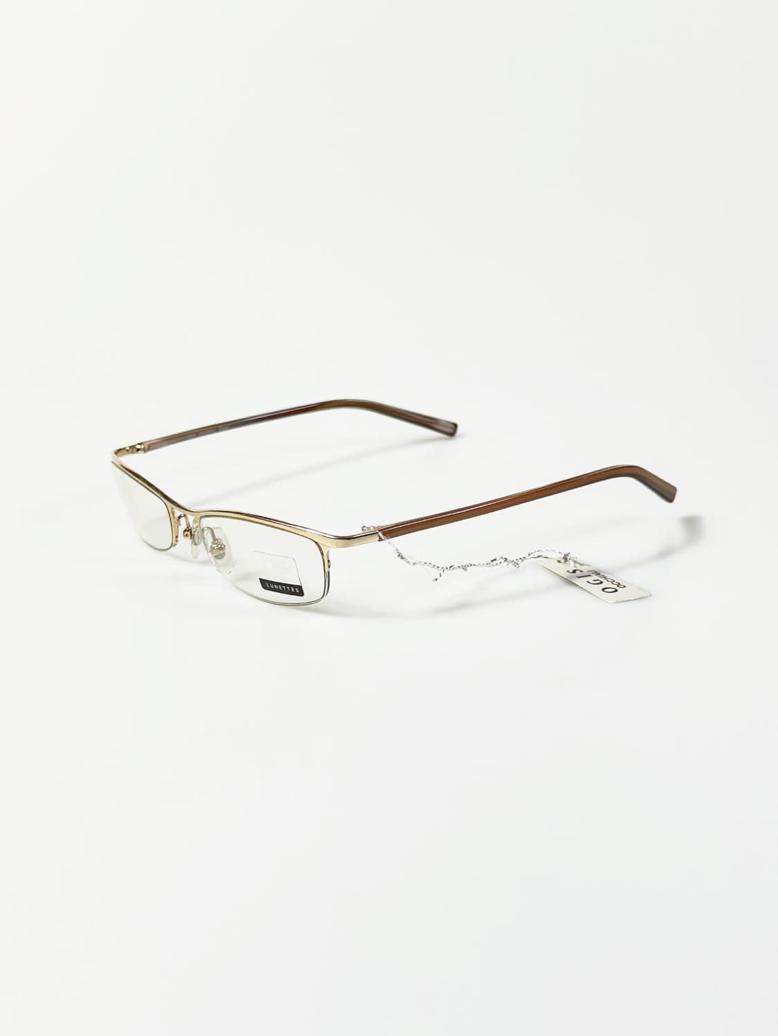 OGIS OCCHIALI 골드 반무테 스퀘어 메탈 빈티지 안경 상품이미지3