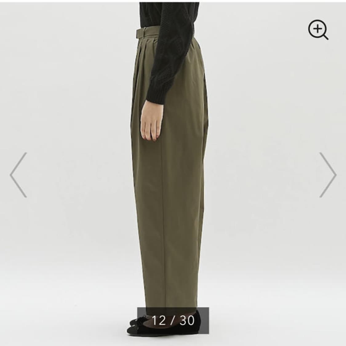 GU 이지 하이웨이스트 볼륨 팬츠 카키 S사이즈 상품이미지2