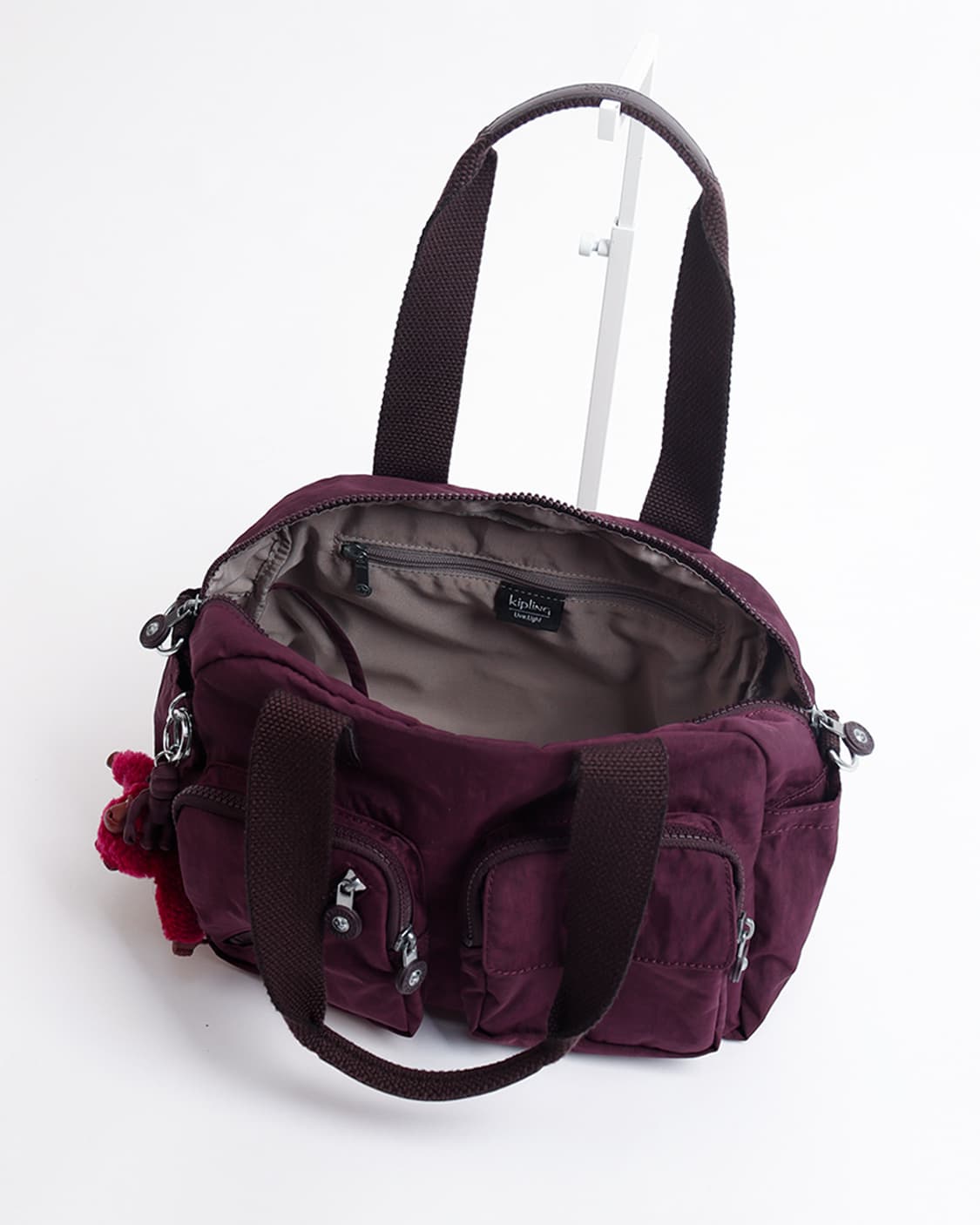 [Kipling] 버건디 멀티 포켓 나일론 토트백 상품이미지10