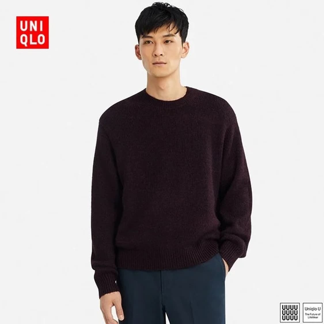 유니클로U 크루넥 니트 (네이비) 상품이미지7