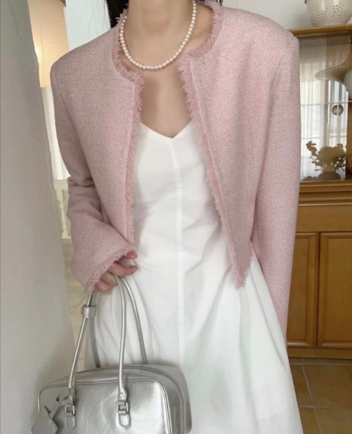 Ods 오디에스 리틀 트위드 자켓 핑크 상품이미지1