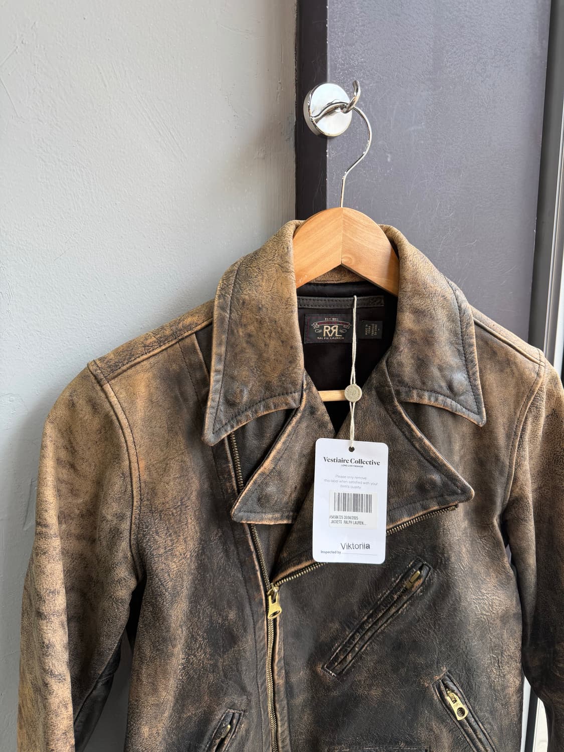 1/ RRL 더블알엘 카우레더 바이커 자켓 상품이미지3