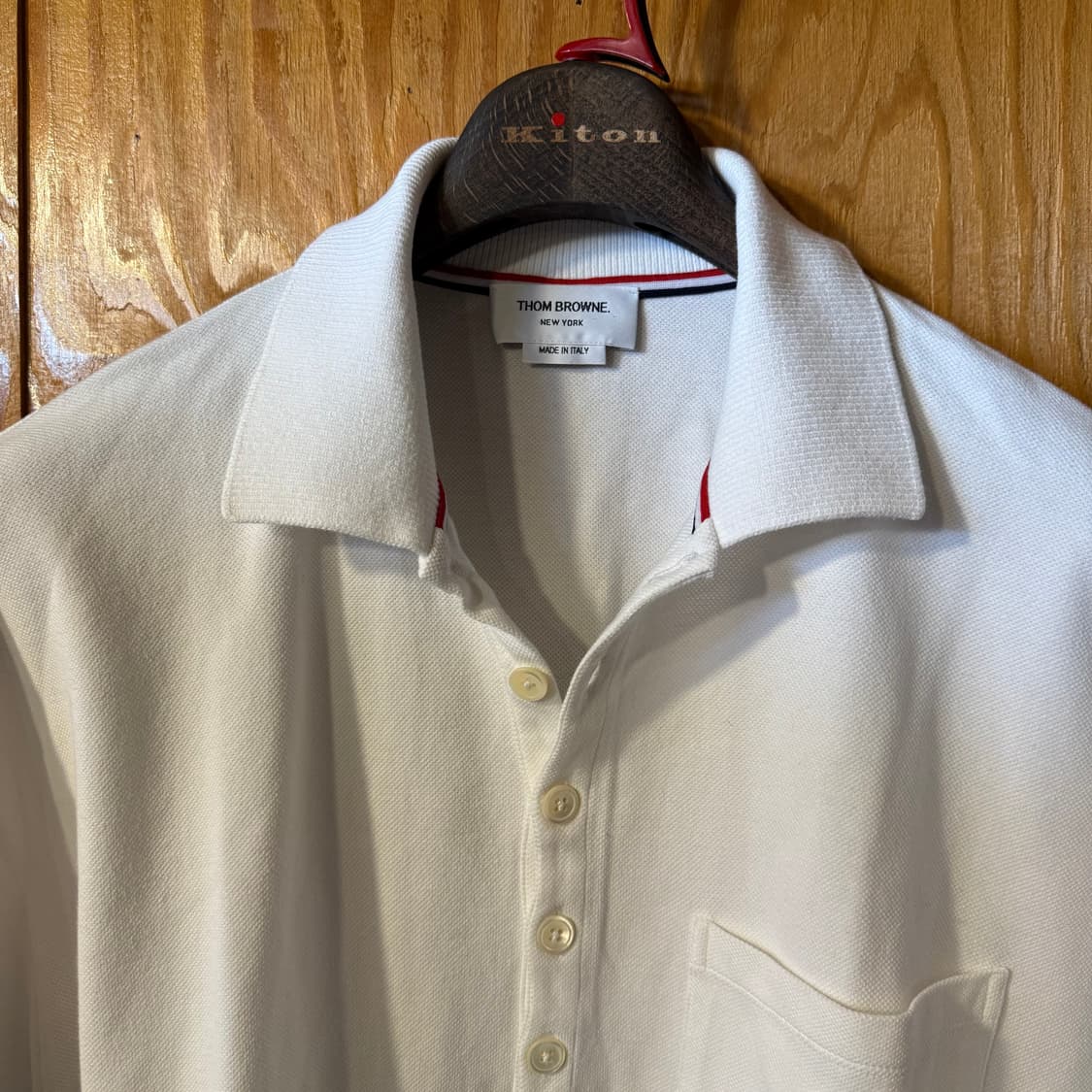 톰브라운 오버핏 화이트 pk 셔츠(카라티) 판매 합니다. 상품이미지3