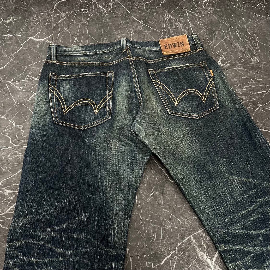 36in 에드윈 워시드 웨스턴 와이드 데님 팬츠 상품이미지4