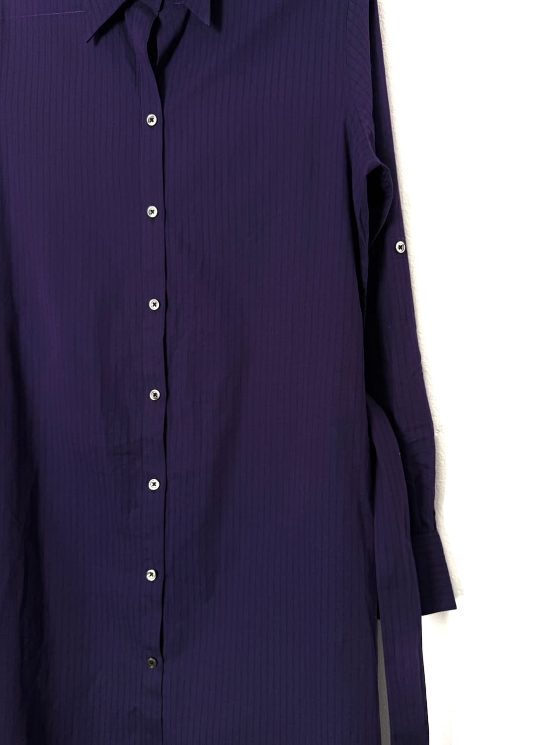 makers shirt 퍼플 스트라이프 롱셔츠 상품이미지2