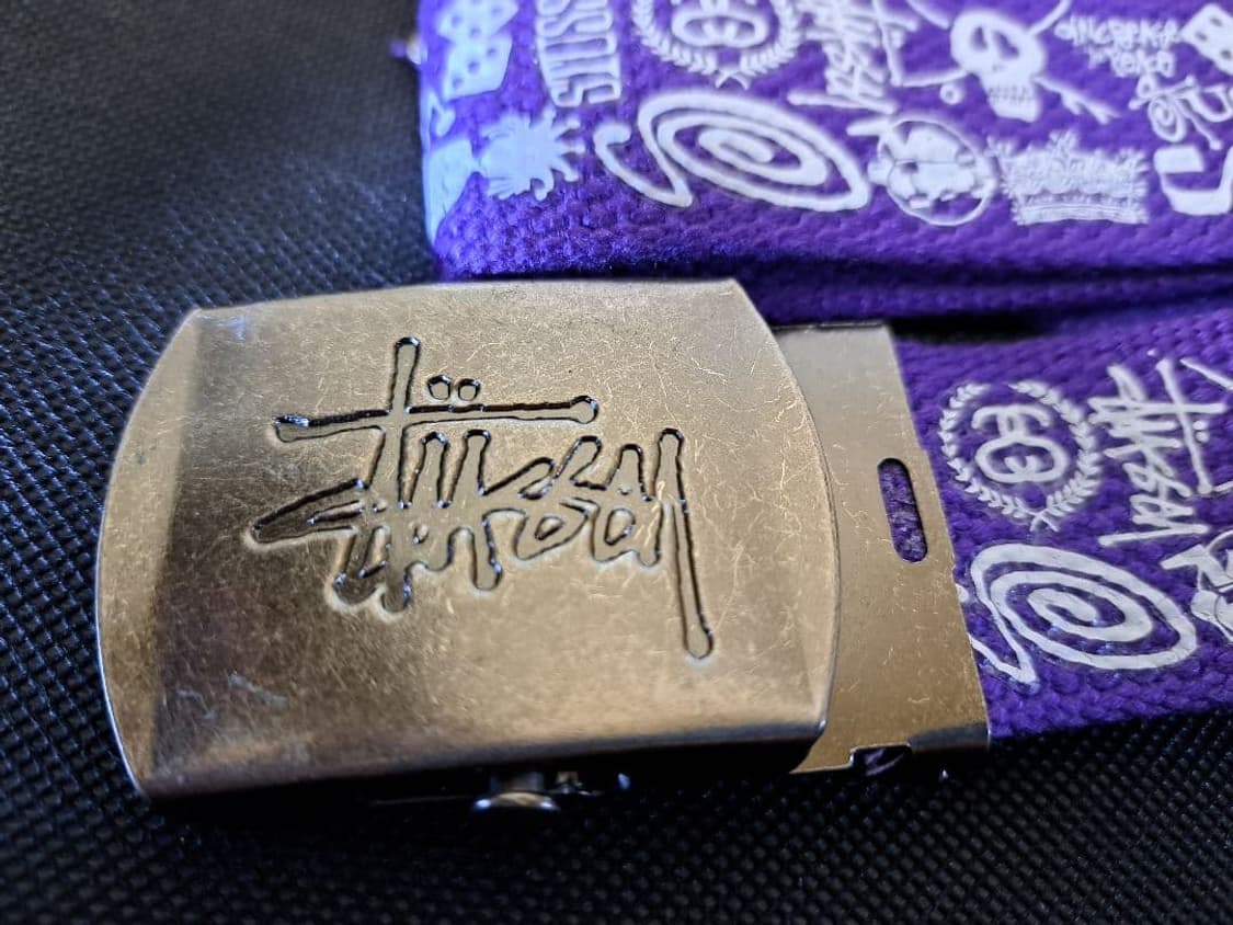 08년도 텐진 챕터구매 스투시 올오버 로고 웹 벨트 퍼플 상품이미지4