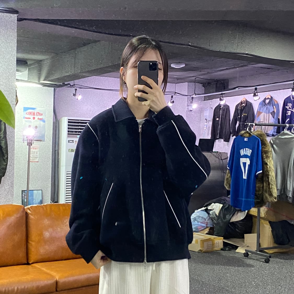 빈티지 투웨이 스웨이드 바시티자켓 B3153 상품이미지1