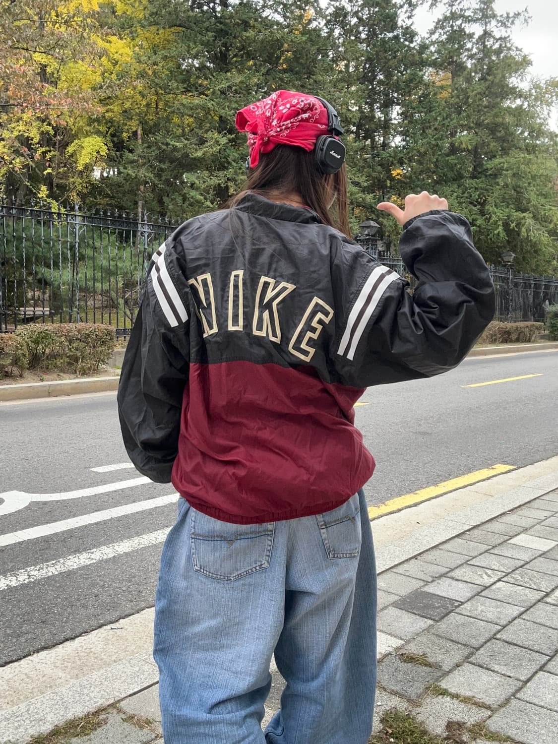 90s NIKE 올드스쿨 스펠아웃 윈드브레이커 상품이미지1