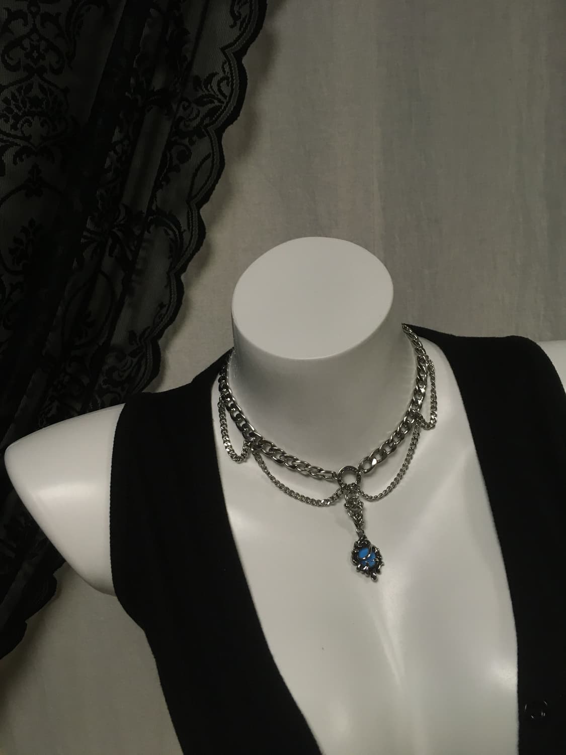 CHAIN CAPE NECKLACE 여자아이들 미연 착용 상품이미지5