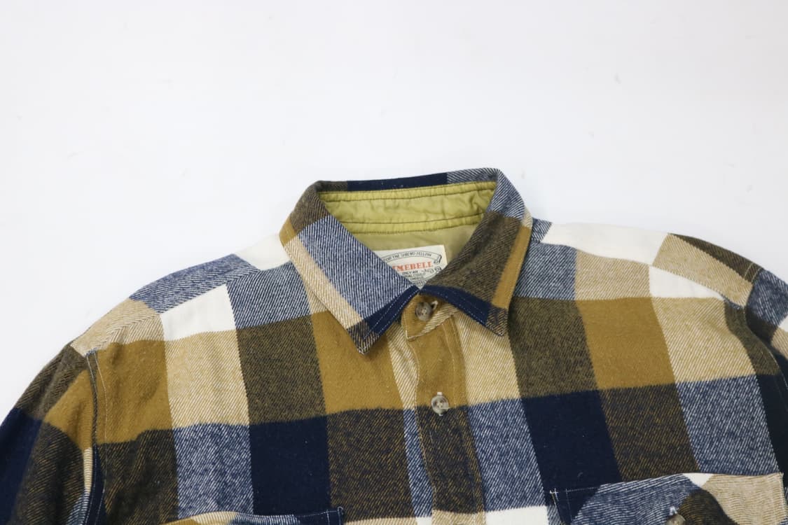 TIMEBELL 타임벨 빈티지 머스타드 네이비 체크 셔츠 (M) 상품이미지4
