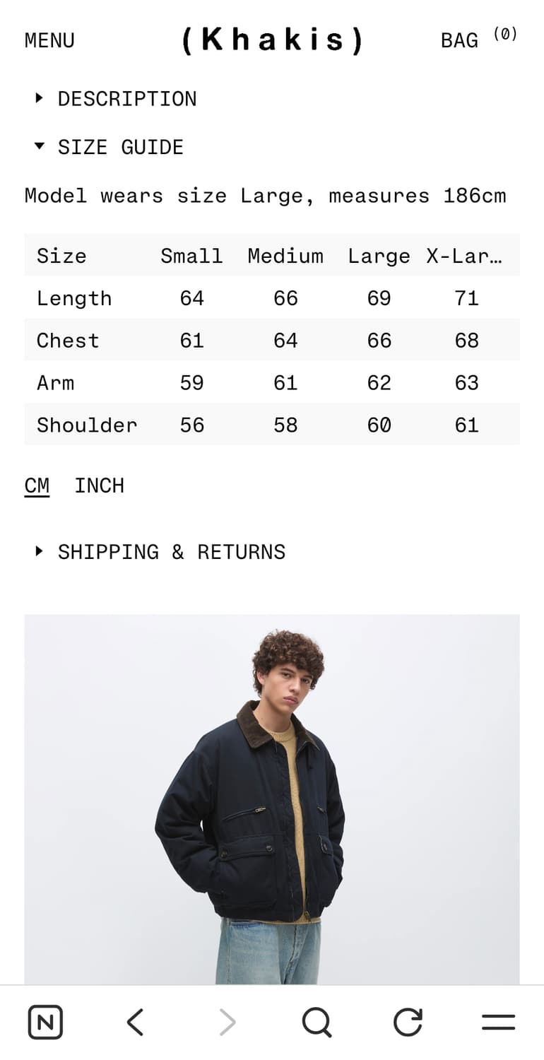 (새상품 m) 카키스 하버다운 네이비 상품이미지5