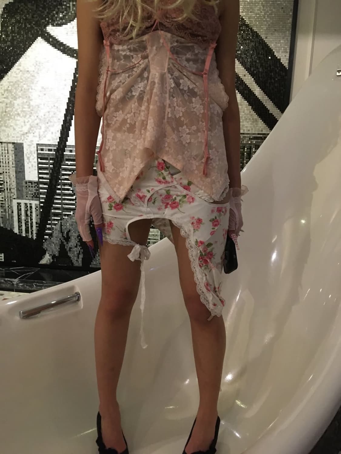 Rose white race skirt 상품이미지7