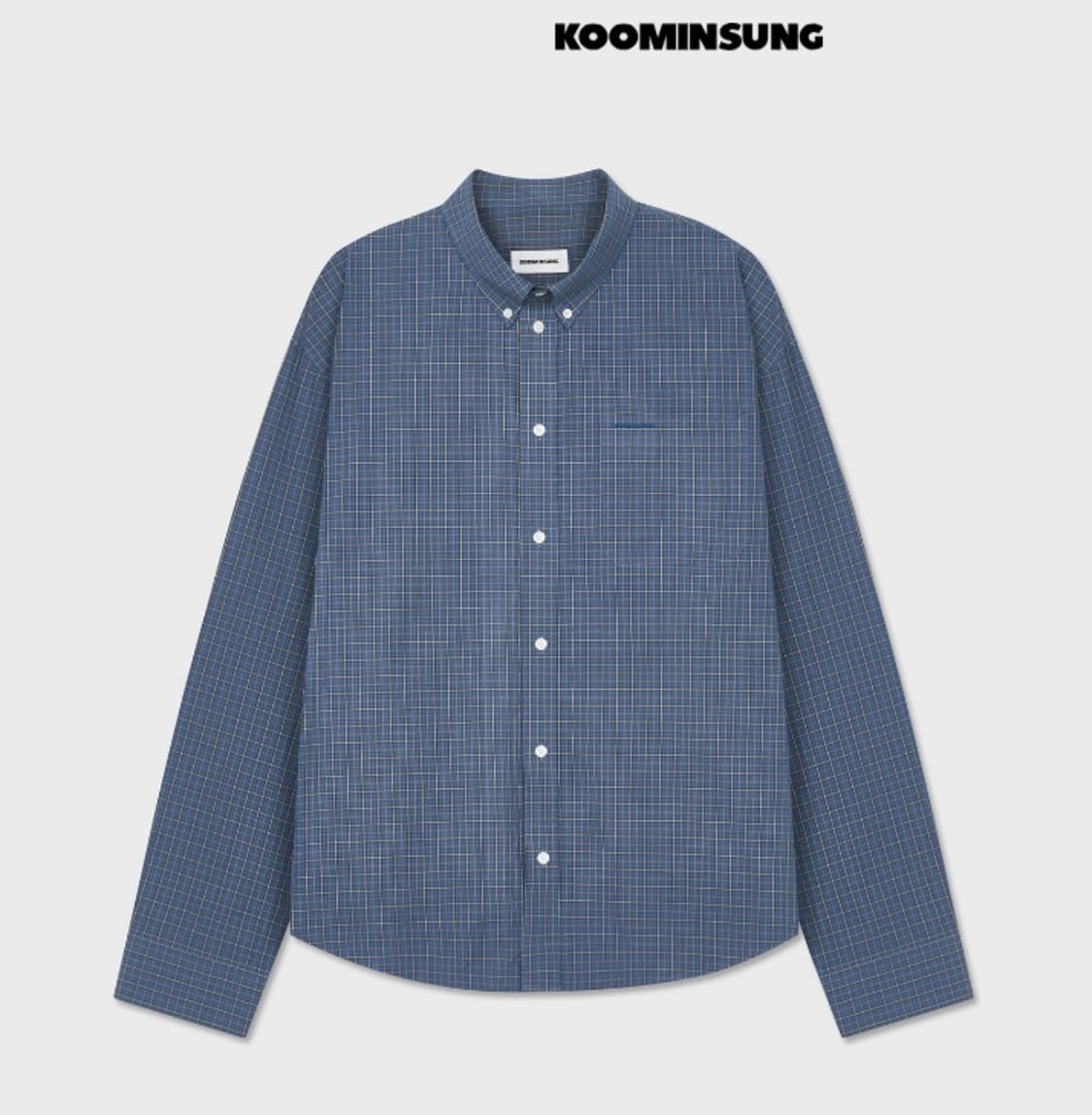 구민성 버튼다운 체크셔츠 블루 M 상품이미지7