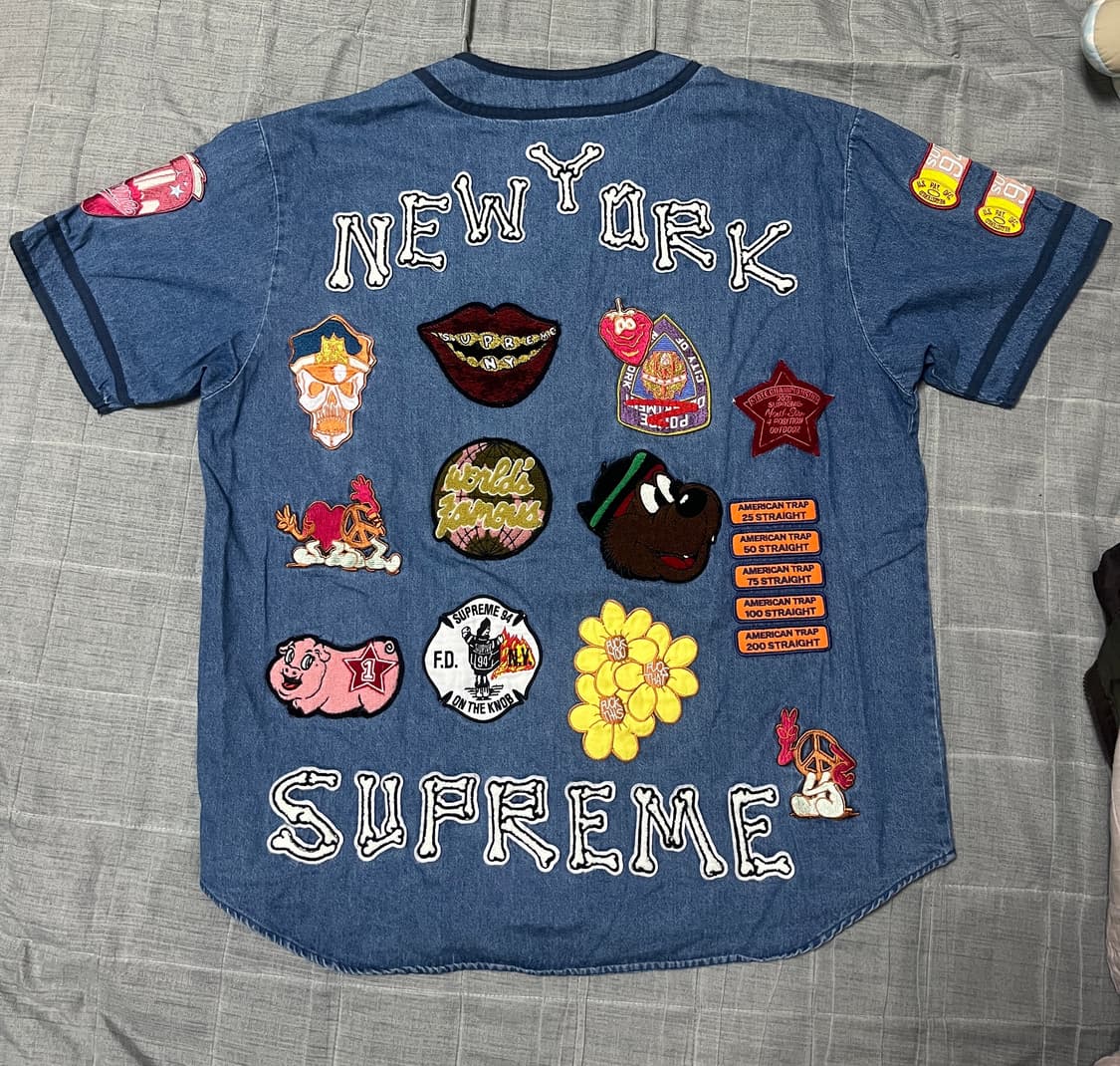 슈프림 데님 베이스볼 자켓 xl사이즈 새제품급 팝니다 상품이미지2