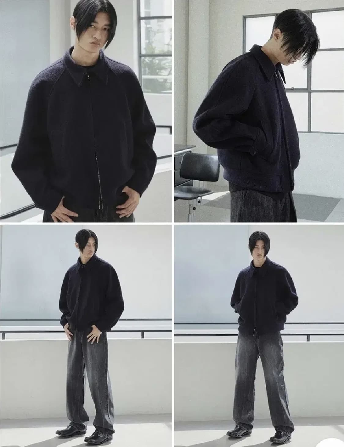 어널러코드 부클 울 숏자켓 블루종 L 네이비 상품이미지2