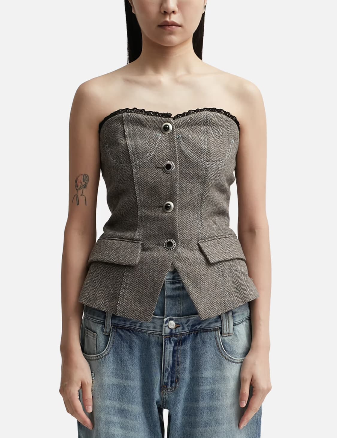앤더슨벨 AIKA HERRINGBONE BUSTIER (GREY) 상품이미지6