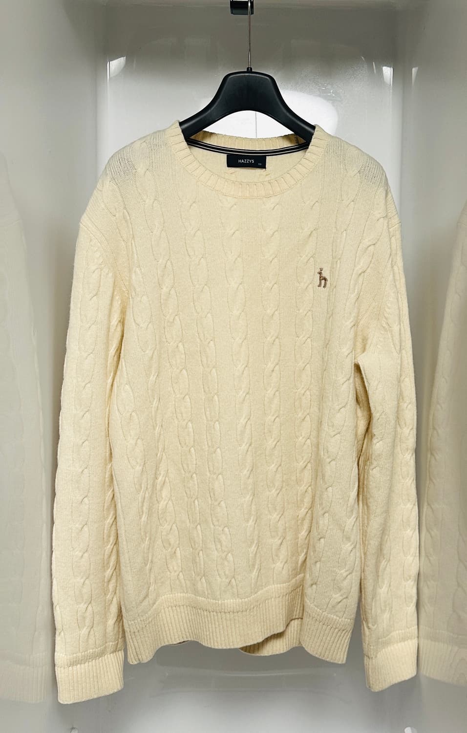 해지스 울100 니트 남성 100 아이보리 상품이미지1