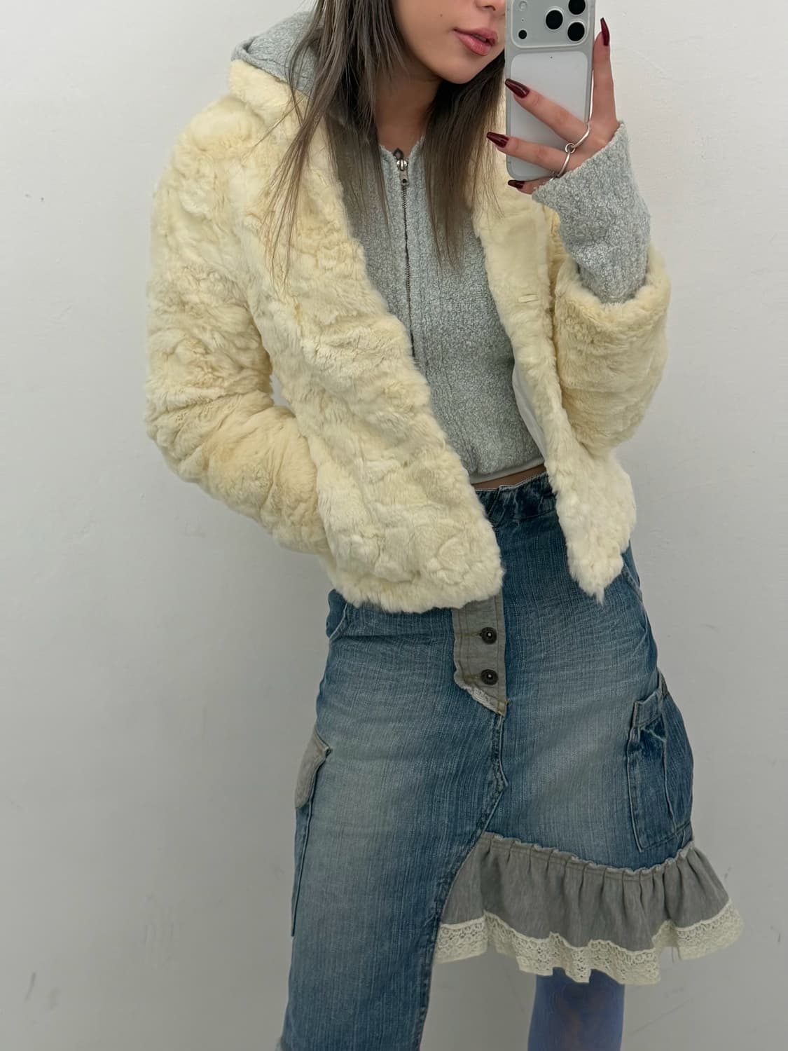 민트 소프트 크롭 후드 집업 상품이미지3