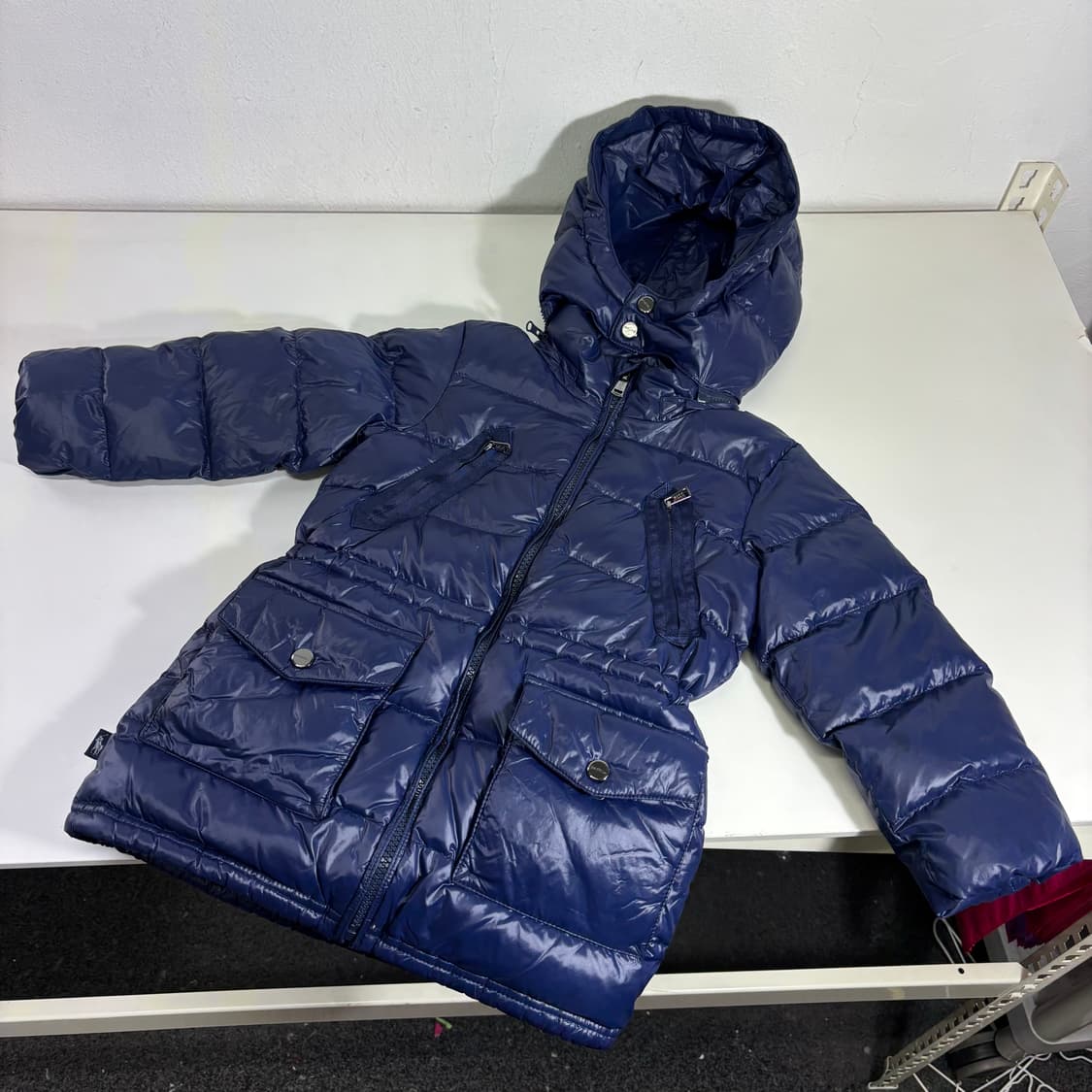 4T 폴로 랄프로렌 키즈 네이비 유광 롱패딩 상품이미지1