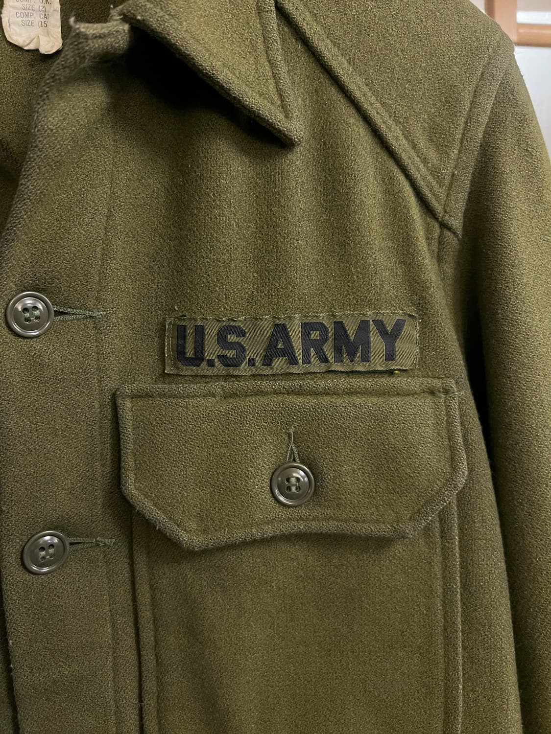 [S]60's 오리지널 U.S ARMY 미군 CPO 오피서 울 셔츠 상품이미지3