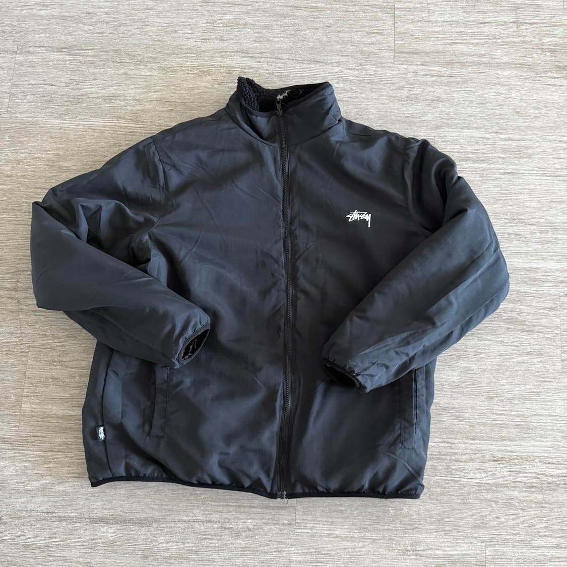 스투시 드래곤 패턴 플리스 자켓 블랙 상품이미지5