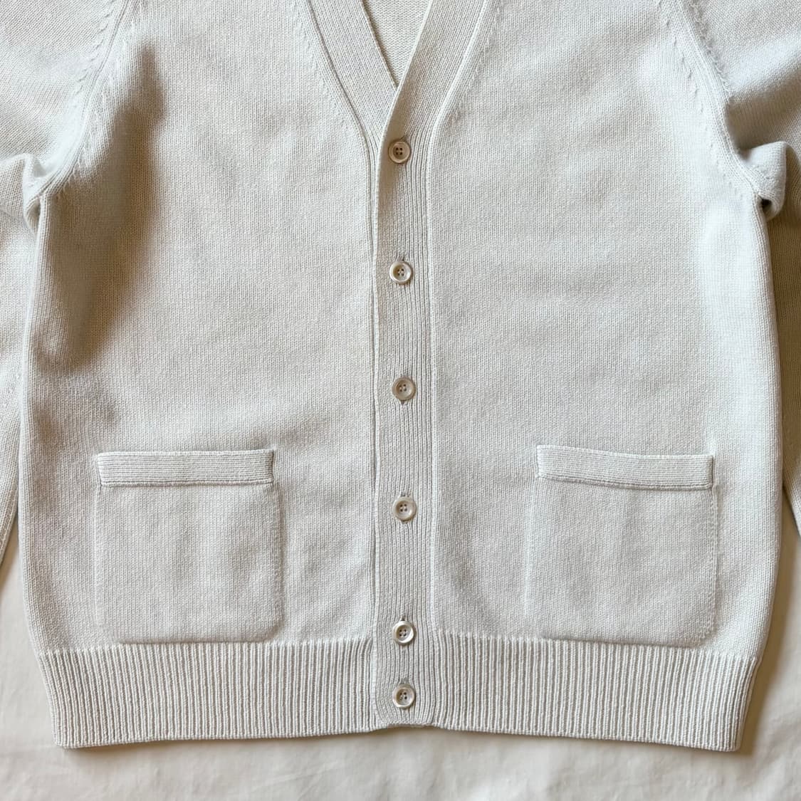 (XL) Drake’s 드레익스 에크루 램스울 6B 카디건 상품이미지5