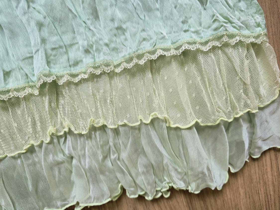 빈티지 나비 나시 민소매 민트 하구미 모리걸 상품이미지2