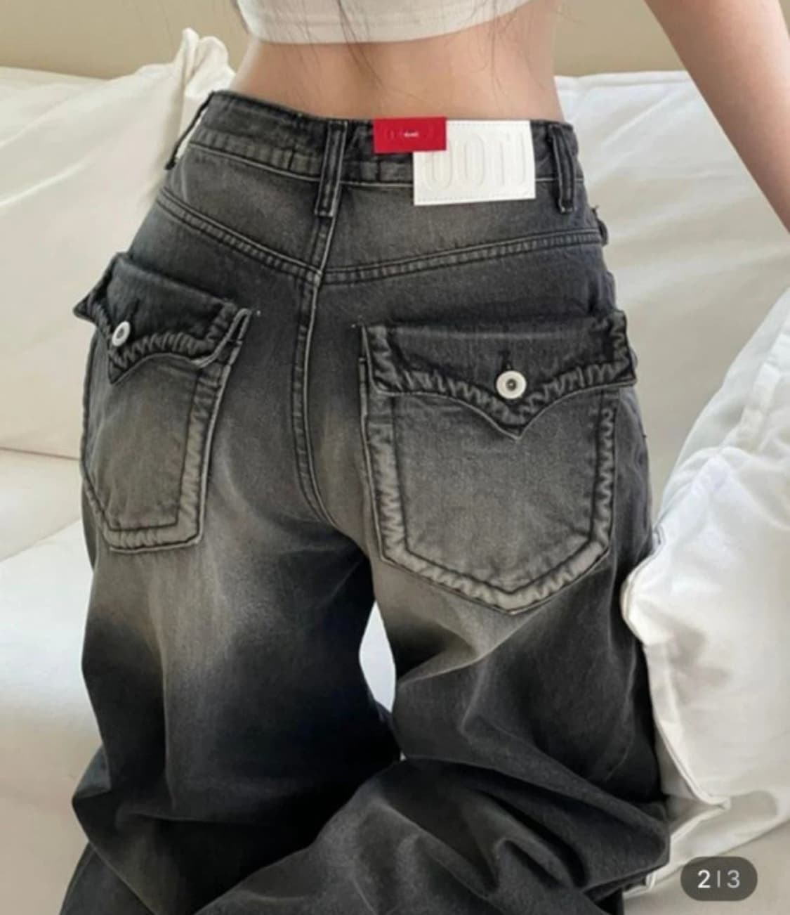 ootj 카리나팬츠 흑청s 상품이미지2