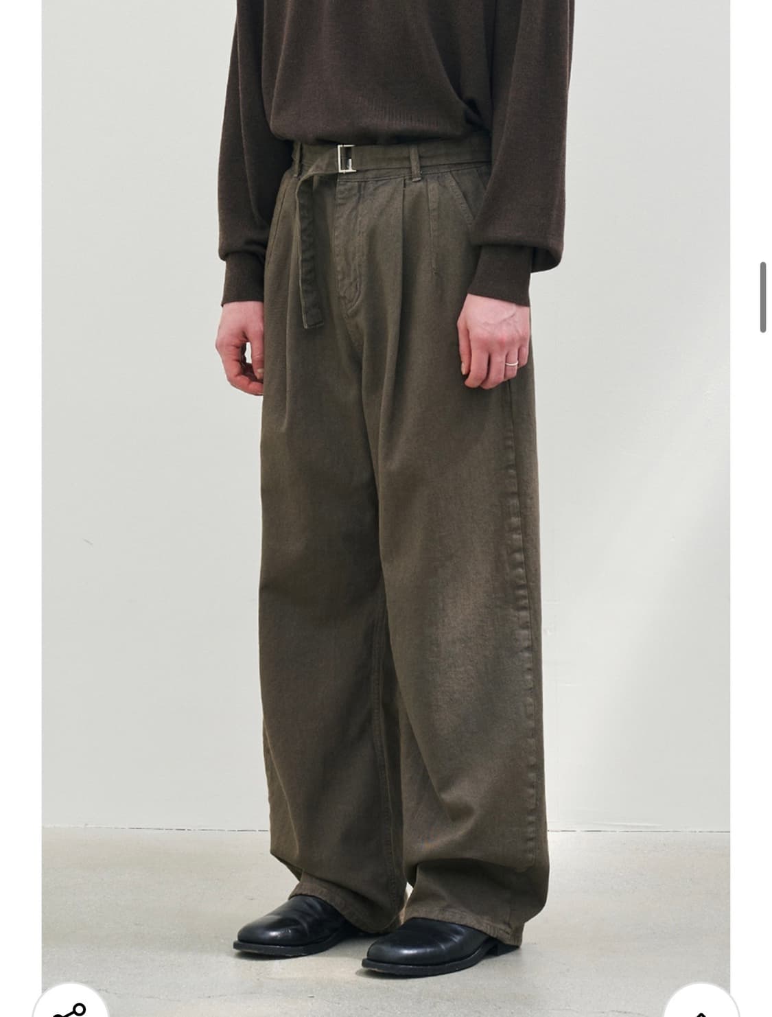 노운 벨티드 데님팬츠 브라운 1사이즈 상품이미지2