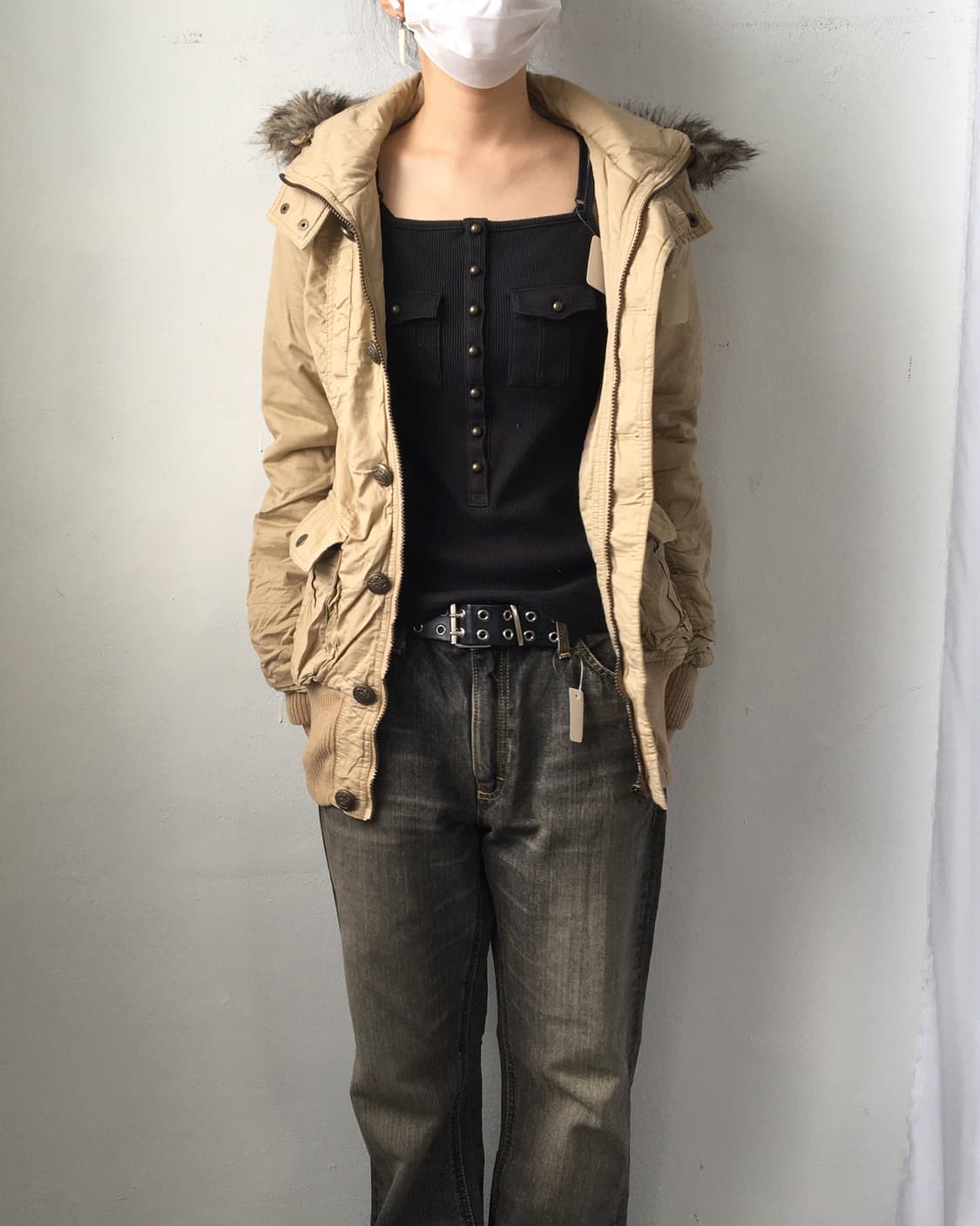 Fake fur hood jacket 상품이미지7