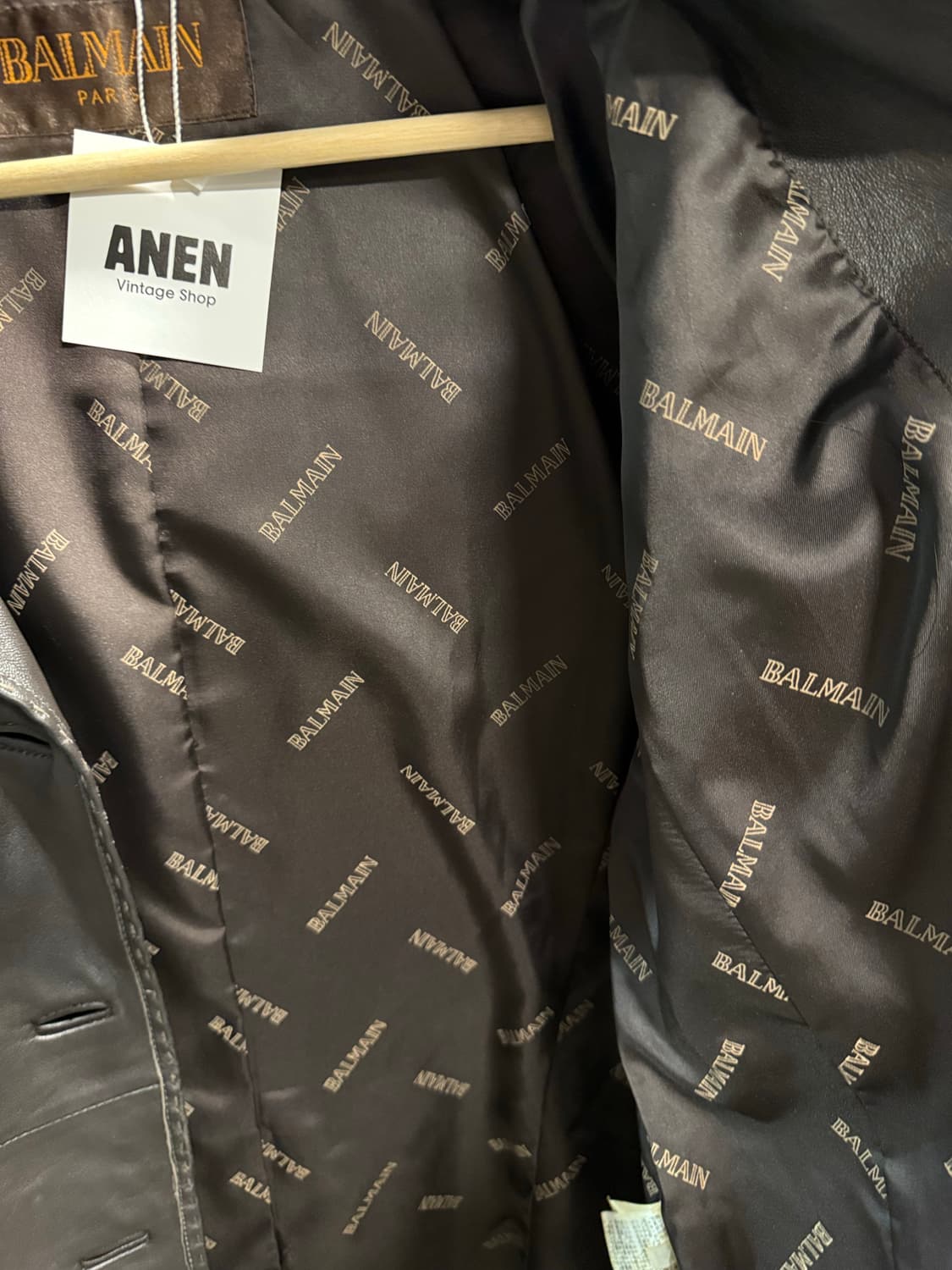 11 발망 BALMAIN 후드 양가죽 하프 코트 다크브라운 상품이미지7