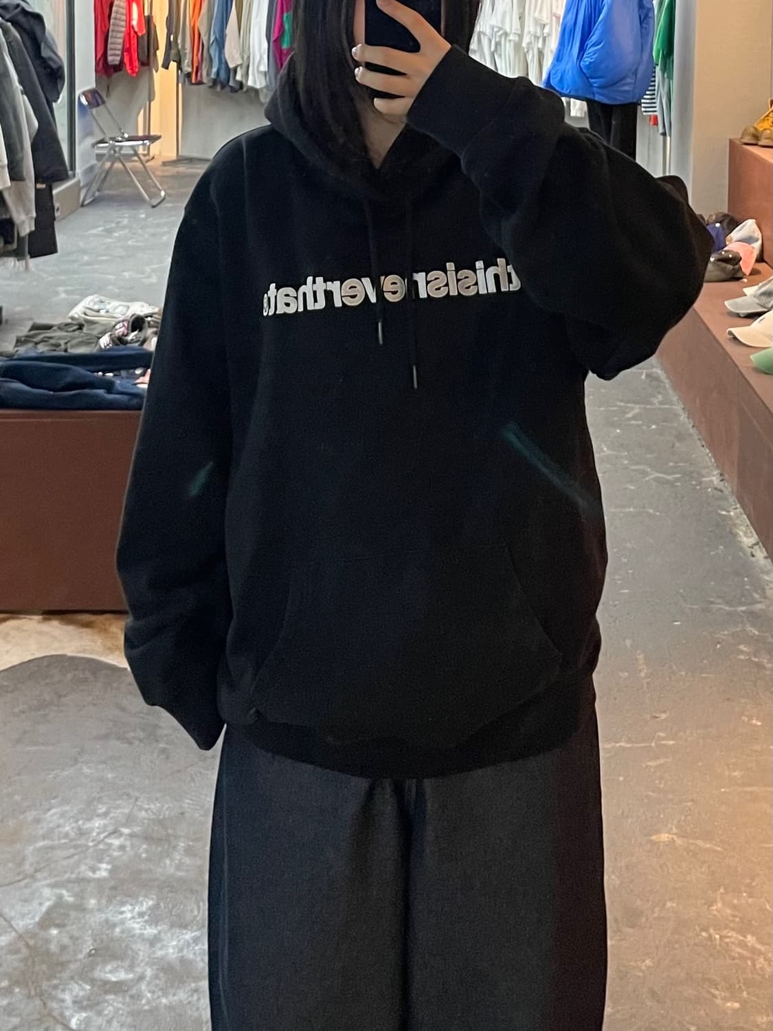 디스이즈네버댓 로고 블랙 후드티 H2176 상품이미지1