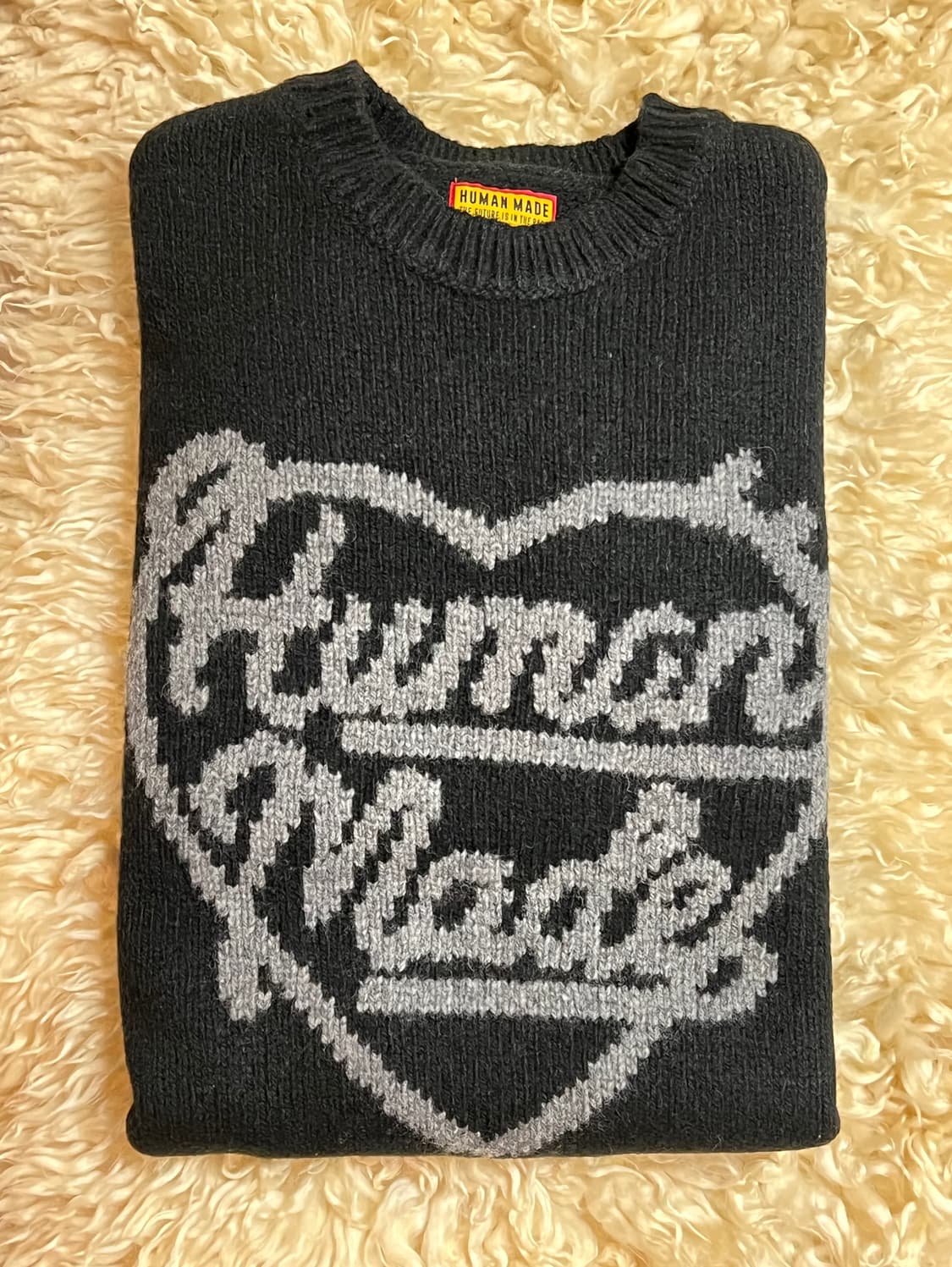 미시착 새상품)) 휴먼메이드 니트 블랙 M 상품이미지3