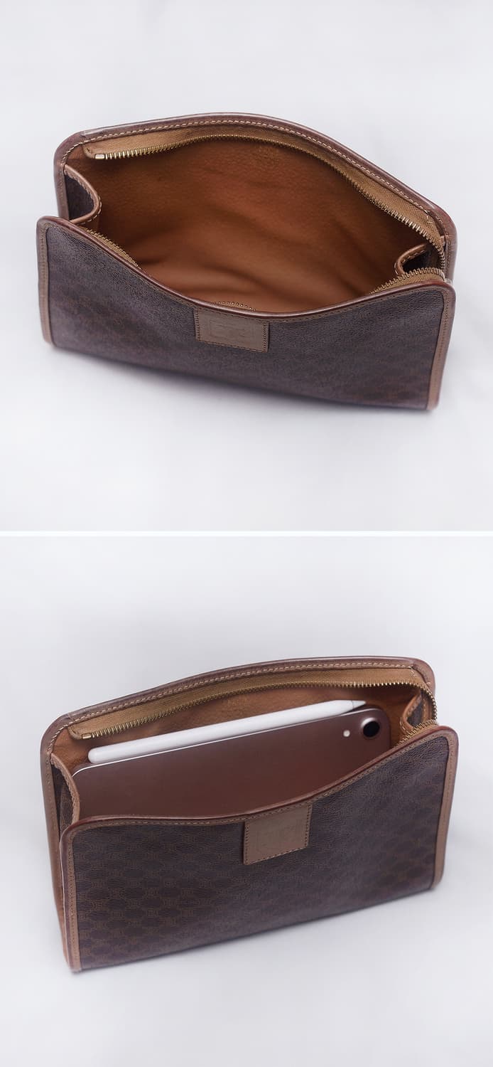 셀린느 (CELINE) 클래식 올드 마카담 지퍼 원포켓 파우치.클러치백 상품이미지6