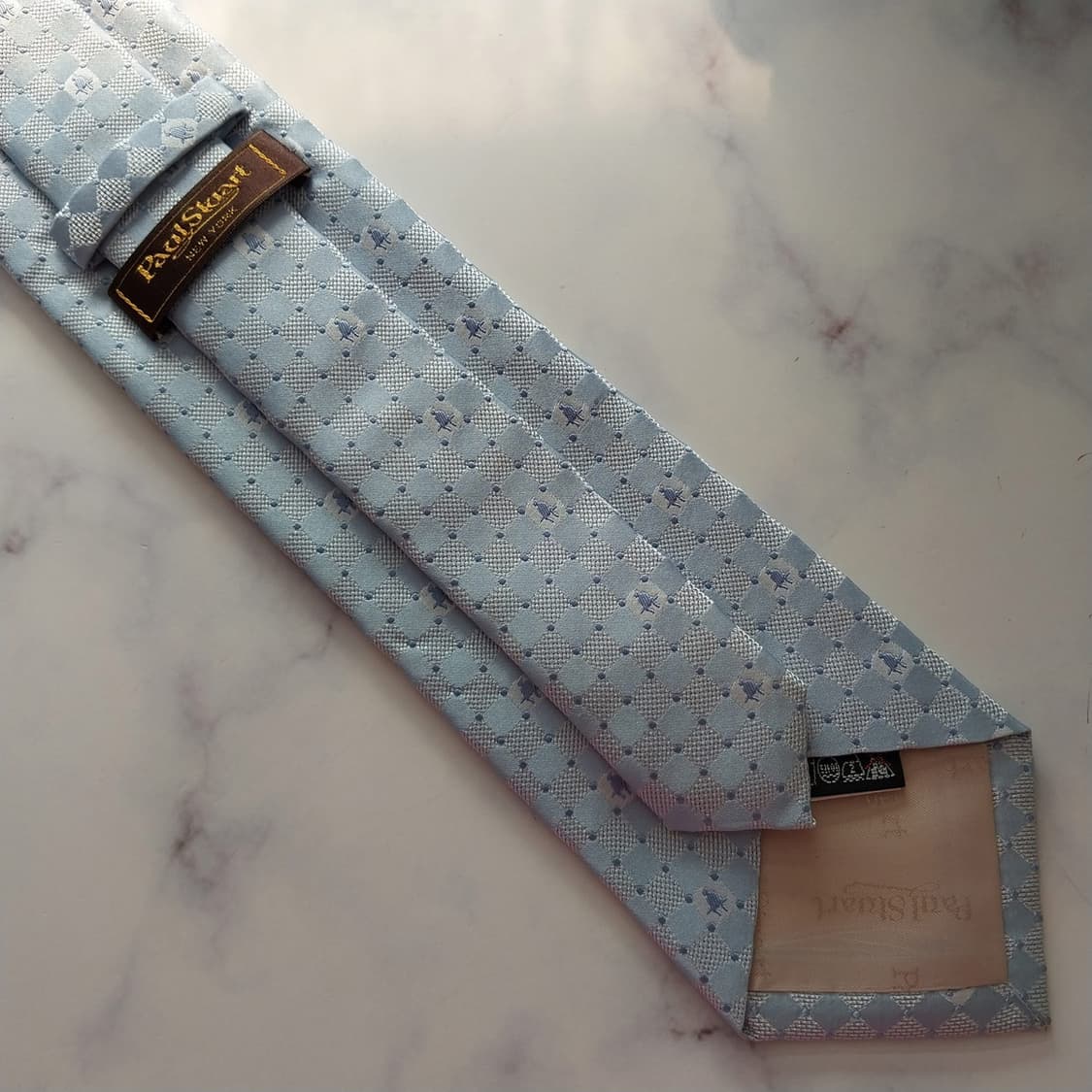 폴 스튜어트 실크 하늘색 로고 자수 넥타이 8.7cm A+등급 K1333 상품이미지8