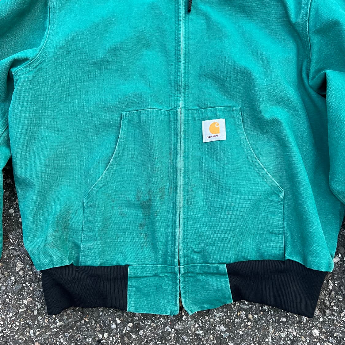 칼하트 후드 워크 자켓 에메랄드 90s 상품이미지4