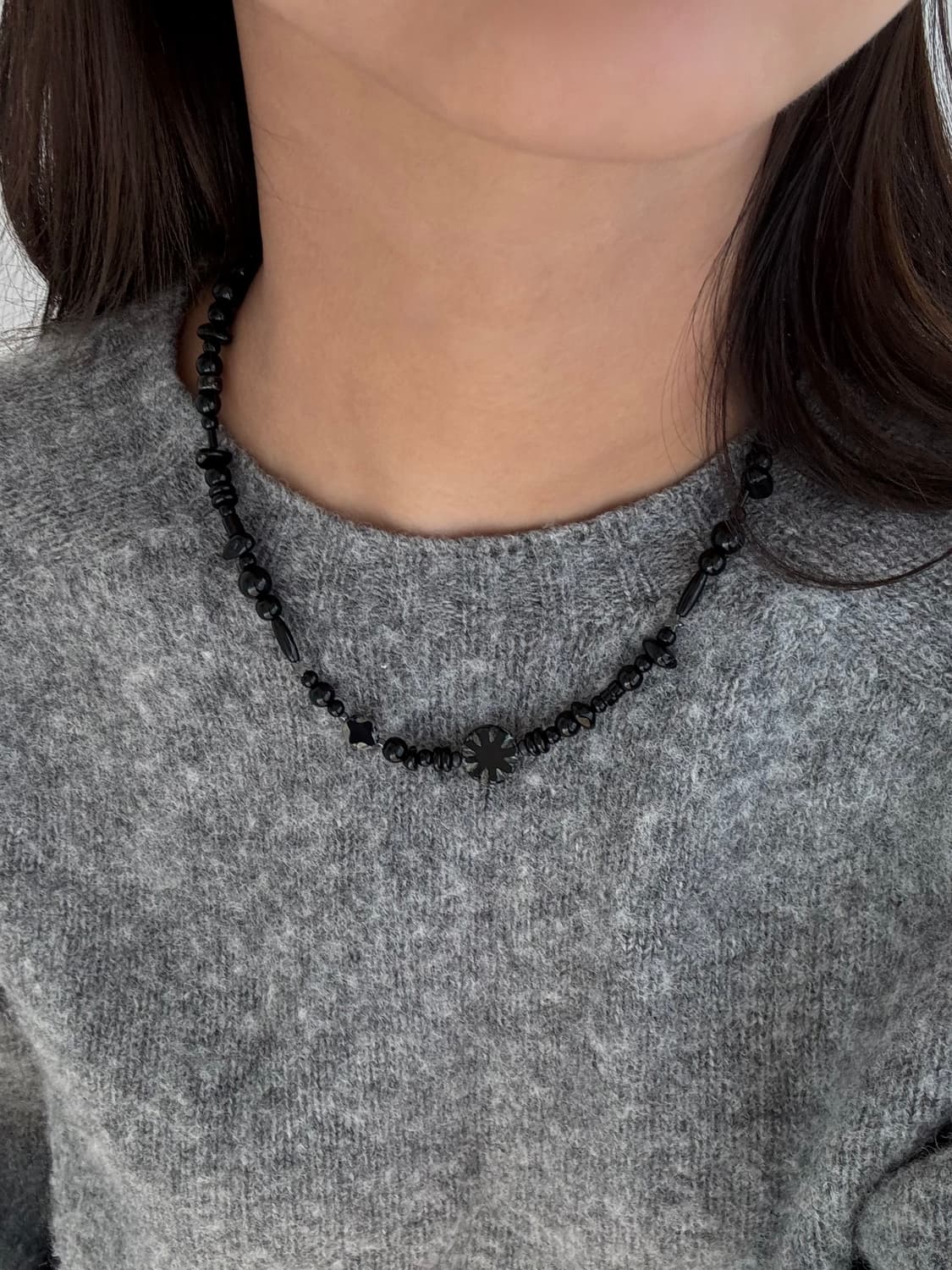 블랙 보헤미안 원석 목걸이 상품이미지2