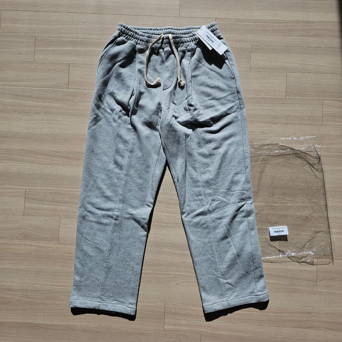 32 새제품 세븐셀라 프리미엄 스웨트 원턱 절개 팬츠 바지 멜란지 그레이 상품이미지1