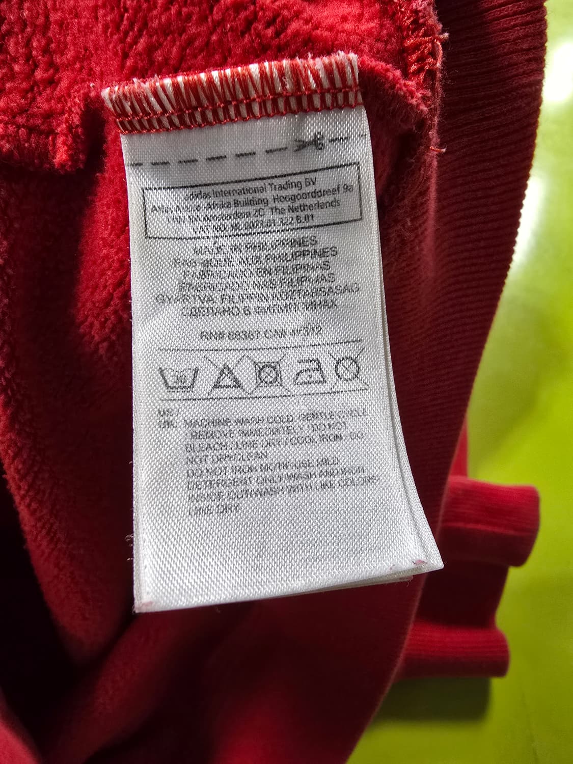 아디다스 빨간색 기모 트레포일 후드티 (1303) 상품이미지4