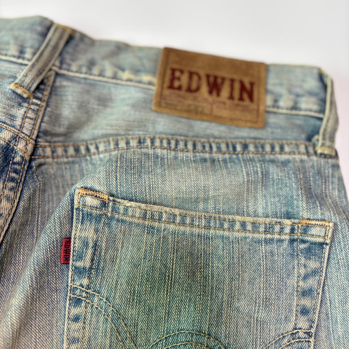 에드윈 503 빈티지 워싱 데님 하프 팬츠 상품이미지5