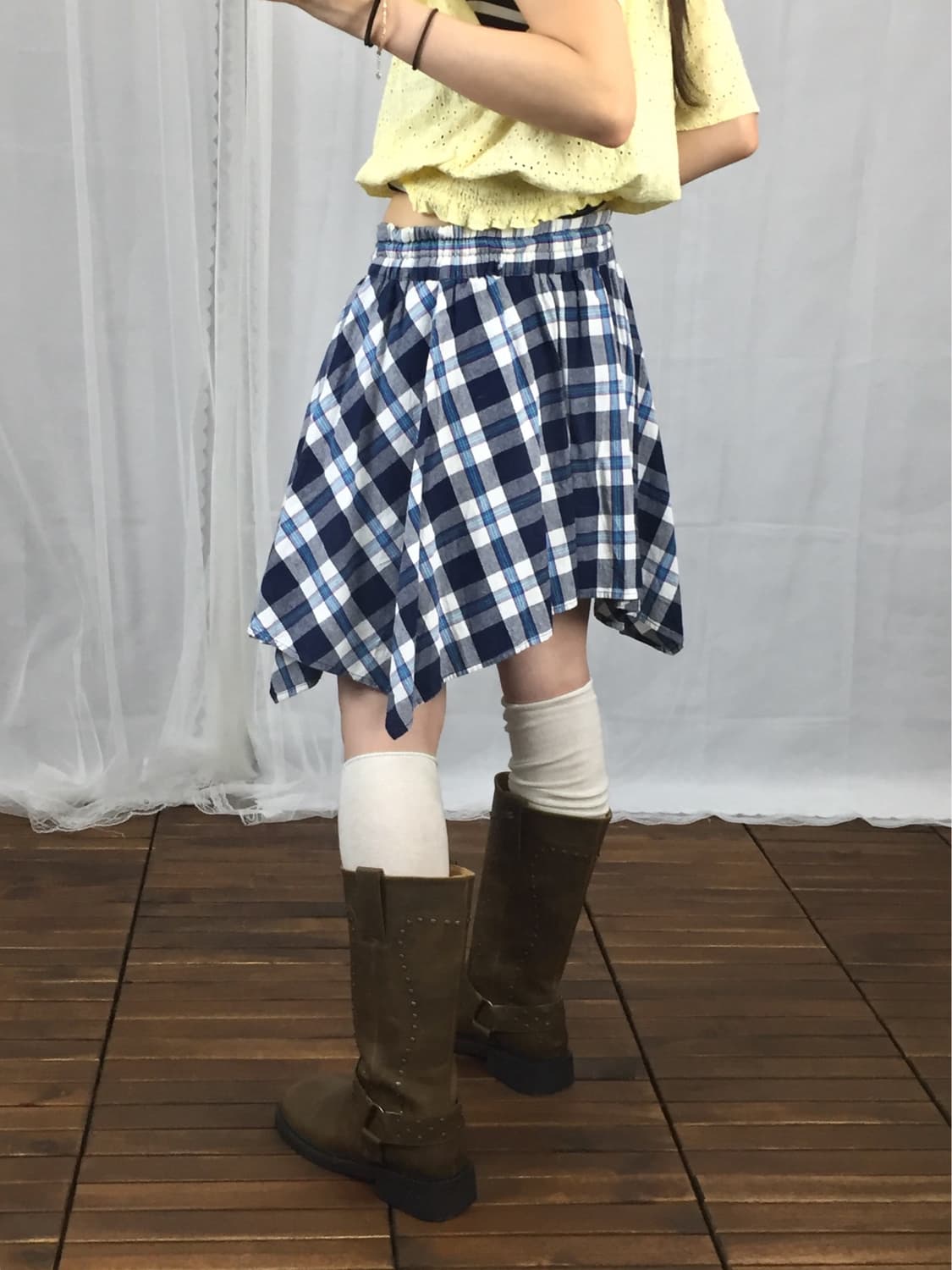 LOVE RABBY Girls Blue Plaid Skirt 상품이미지3