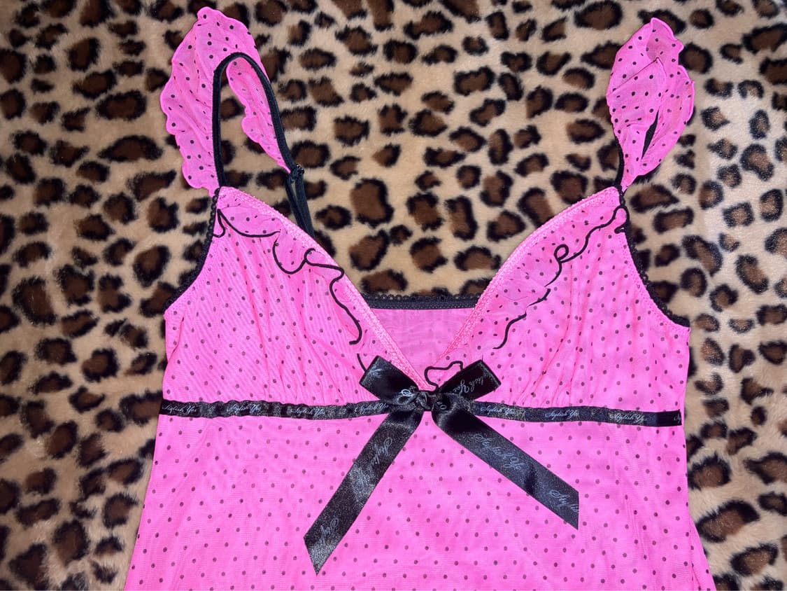 jpn 핫핑크 도트 슬립 원피스 상품이미지1