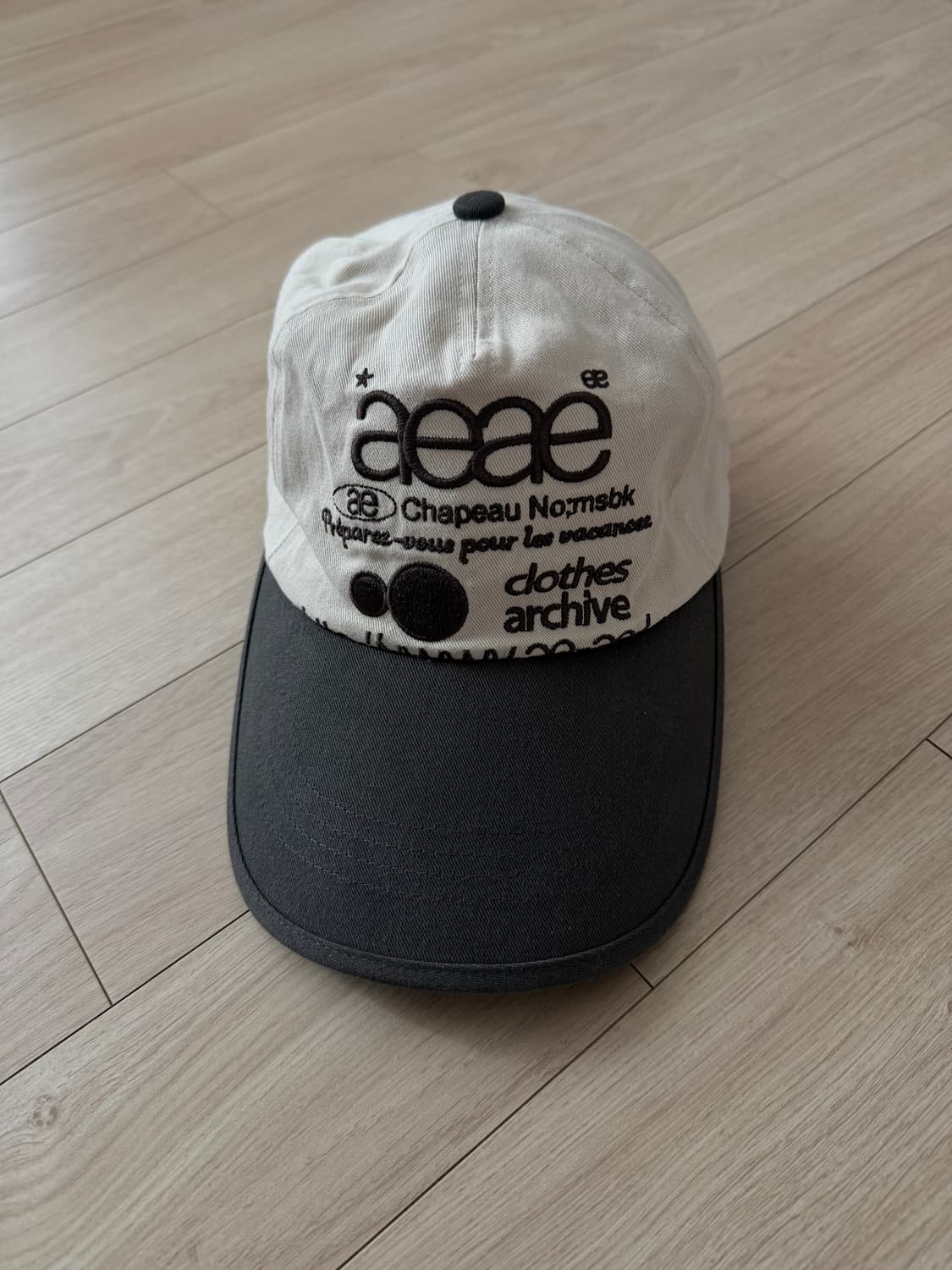 aeae 웹 로고 5 패널 캡 차콜 모카 모자 상품이미지2